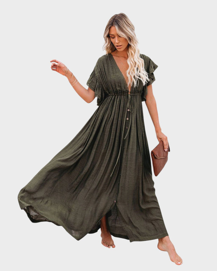 Audra - Vestido Boho Kimono con Escote en V