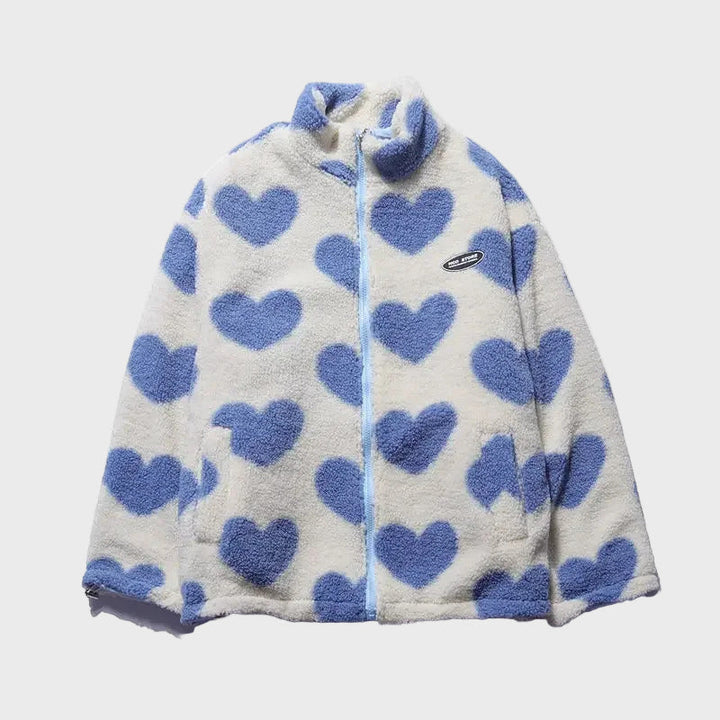 Vlasta - Abrigo Reversible con Diseño de Corazones