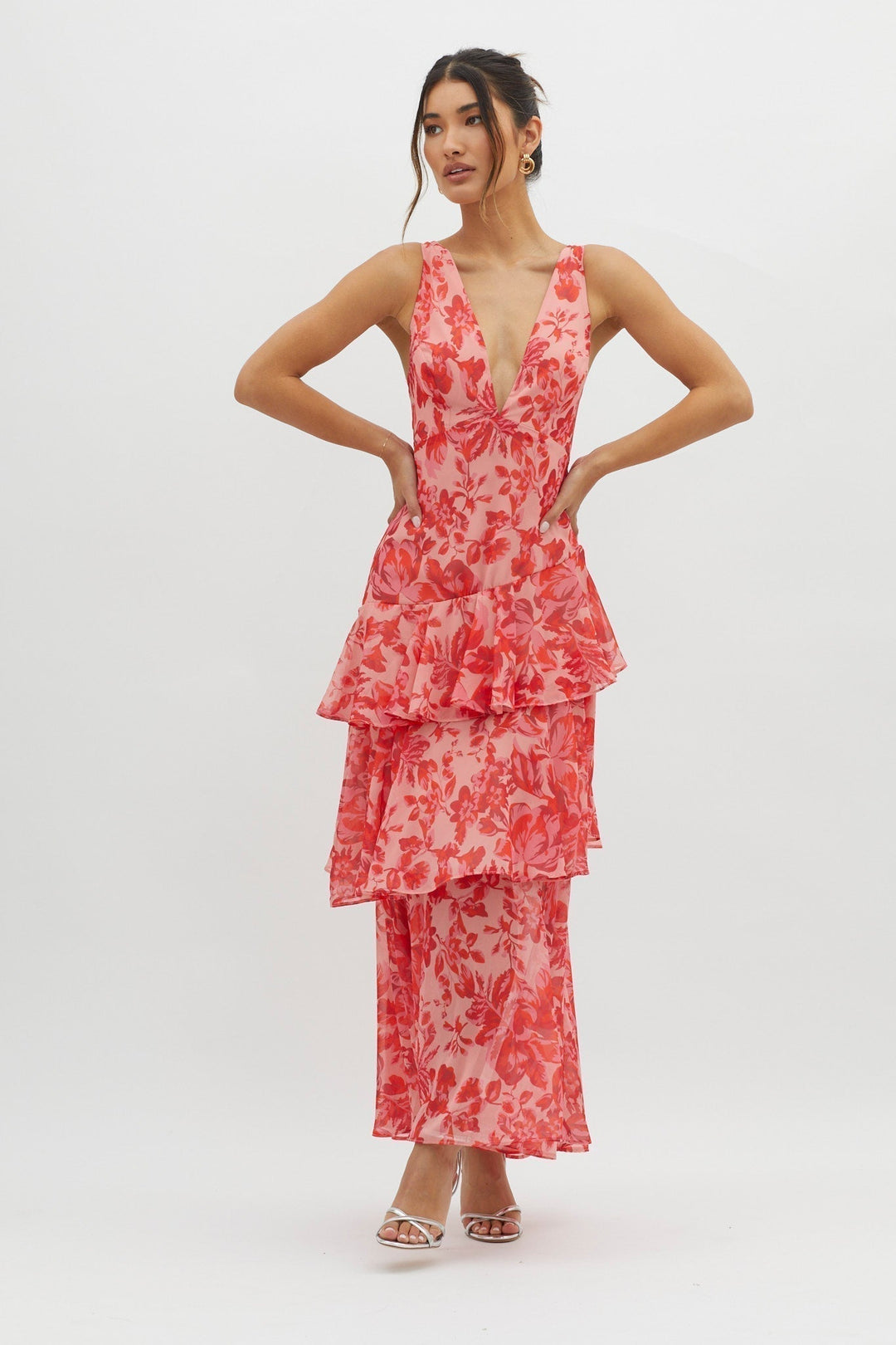 Ruffle – Vestido maxi de verano elegante