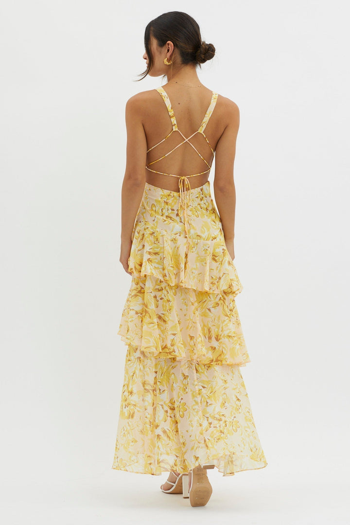 Ruffle – Vestido maxi de verano elegante
