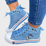 Hana - Botas de denim altas para mujer