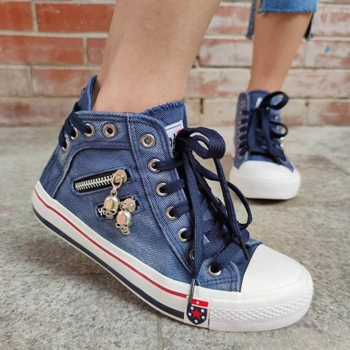 Hana - Botas de denim altas para mujer