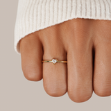 Amor - Anillo de Corazón de Cristal Elegante