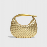 Bolso Tejido Gerda con Asa Dorada