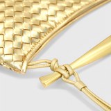 Bolso Tejido Gerda con Asa Dorada