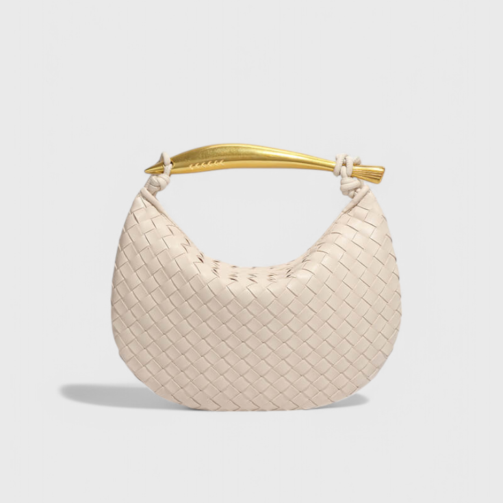 Bolso Tejido Gerda con Asa Dorada