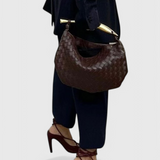 Bolso Tejido Gerda con Asa Dorada