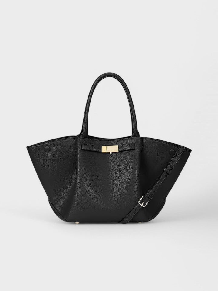 Melánie – Elegante bolso de cuero vegano con cierre dorado