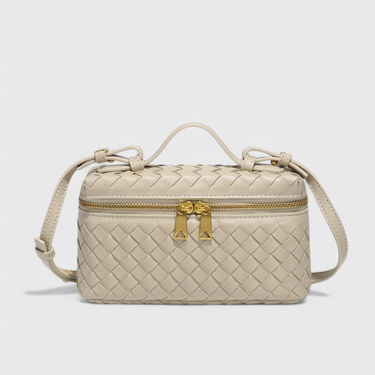 Milla Mini Woven Bag with Gold Accents