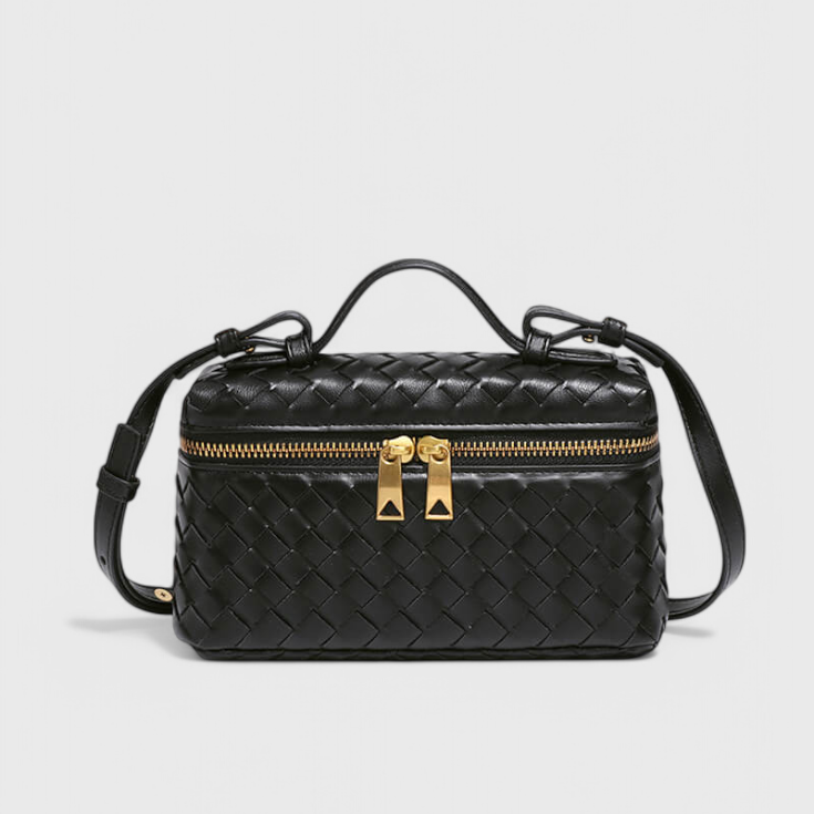 Milla Mini Woven Bag with Gold Accents