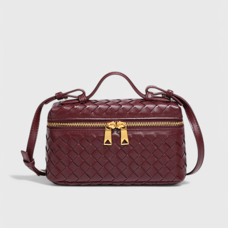 Milla Mini Woven Bag with Gold Accents