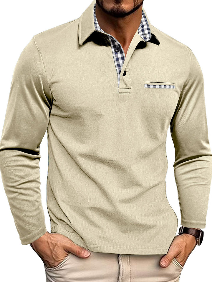 Vít – Camiseta polo masculina moderna con detalles a cuadros