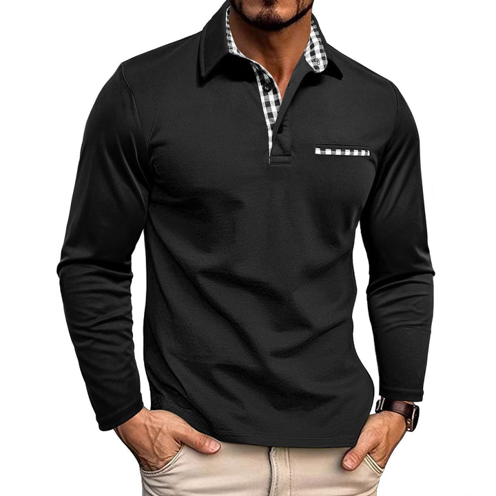 Vít – Camiseta polo masculina moderna con detalles a cuadros