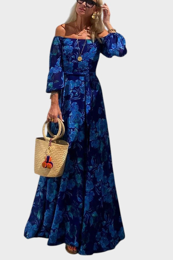 Salomé - Larga Vestido con Diseño Floral