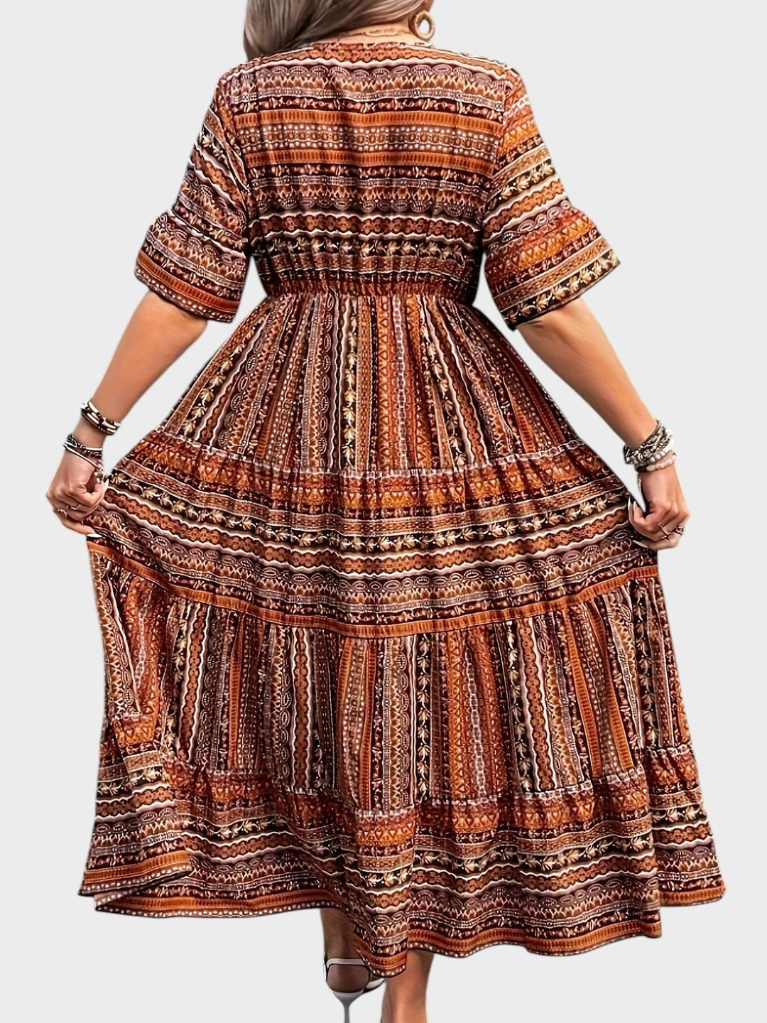 Mara – Vestido Maxi Étnico con Estilo Boho
