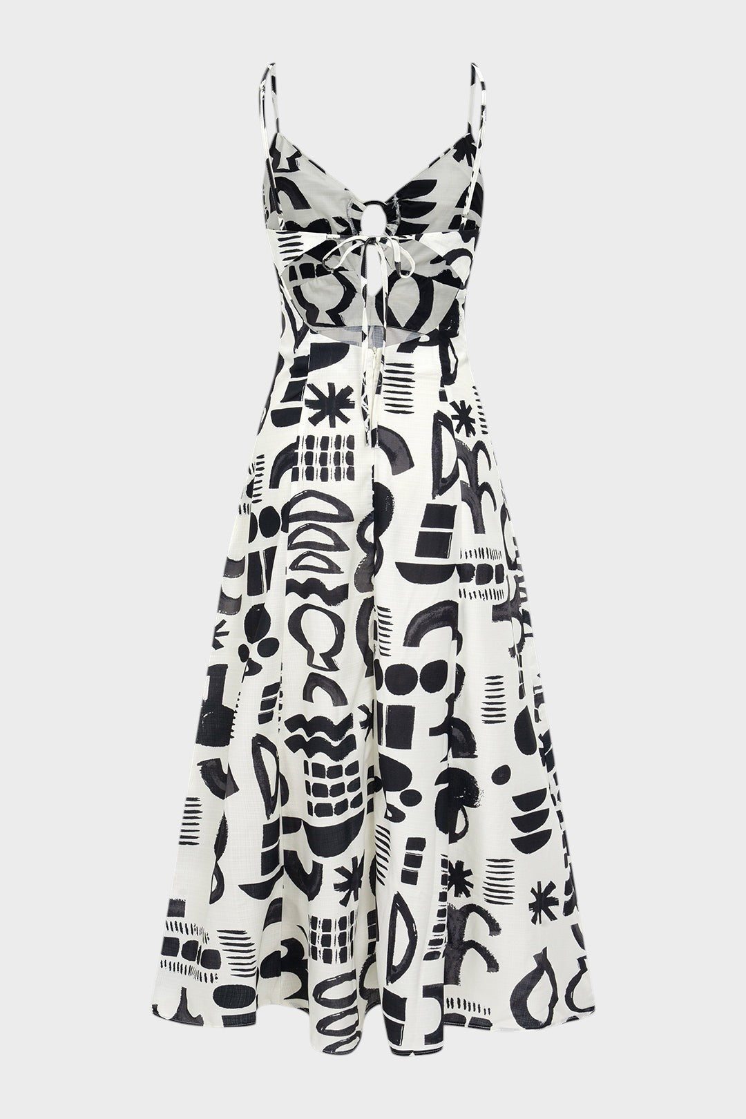 Ména - Vestido midi con diseño geométrico retro