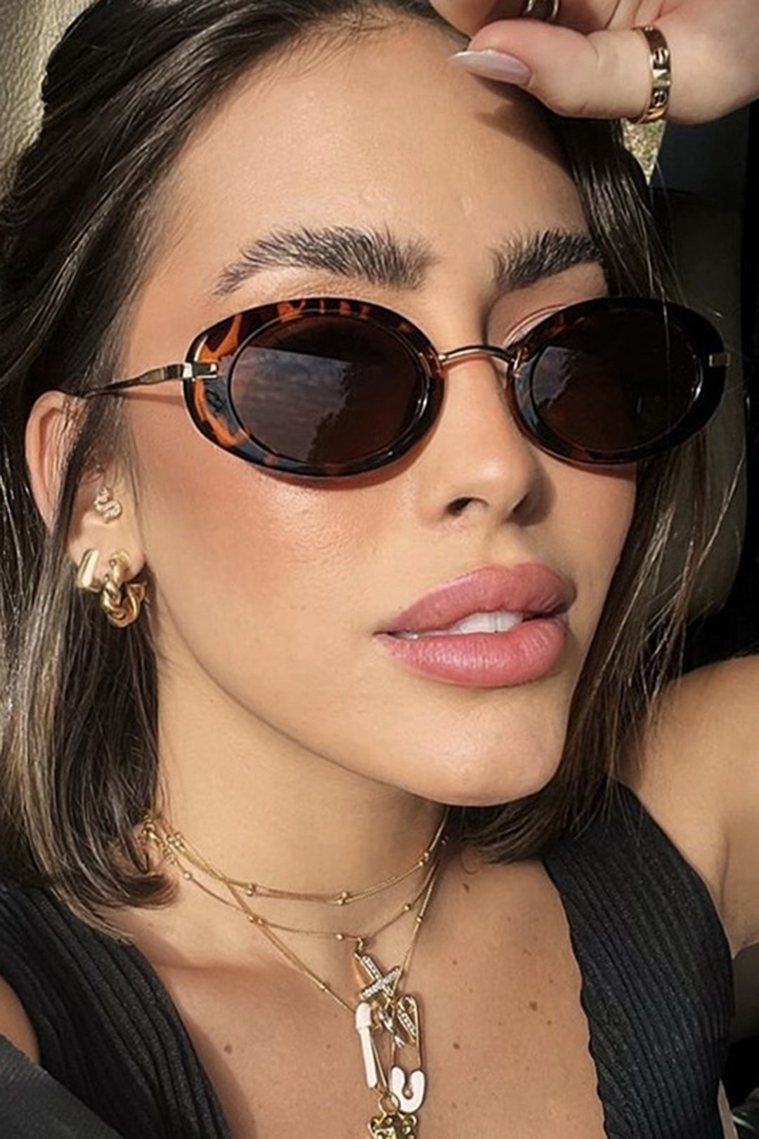 Blanca - Gafas de sol en forma ovalada