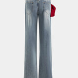 Elvíra – Pantalones de denim cómodos con detalle de nudo