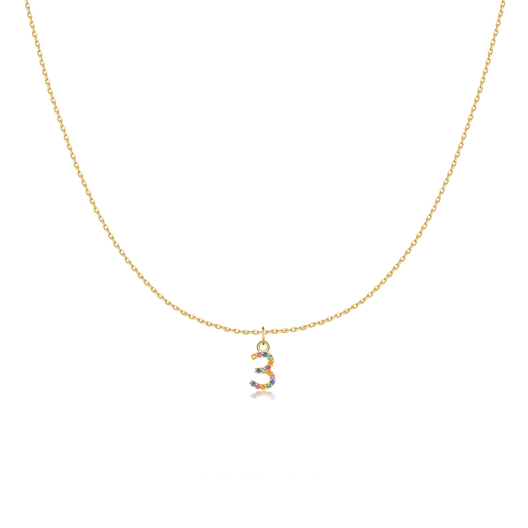 Collar 'Pequeños Números' - Plata Esterlina