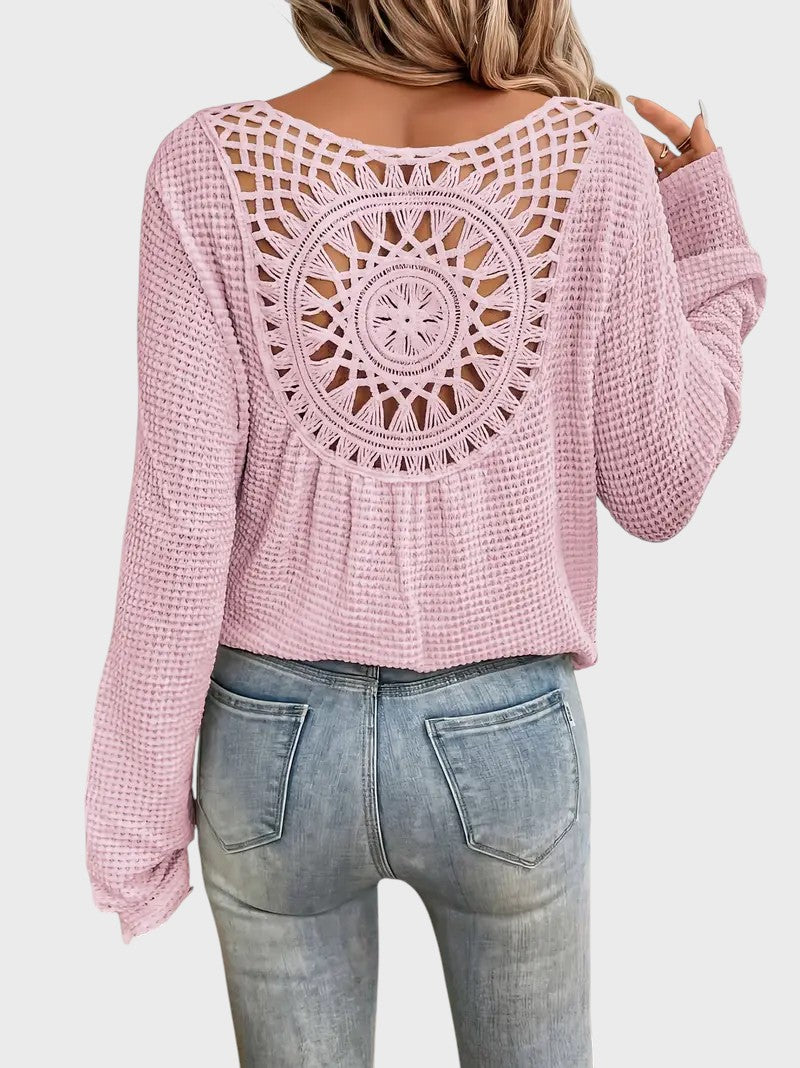 Andreia – Blusa Elegante con Diseño en V y Detalles Exclusivos