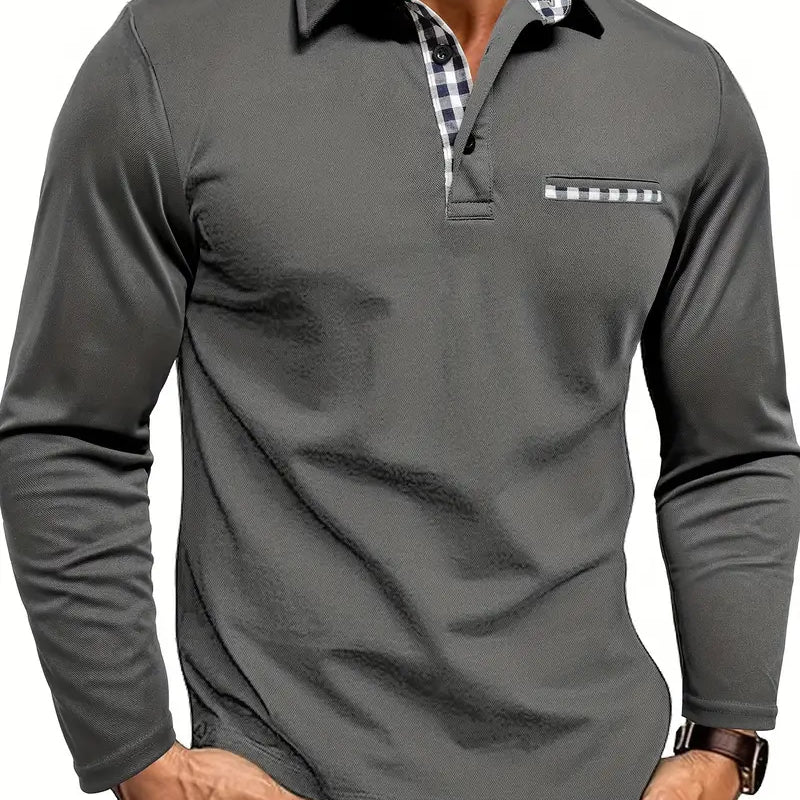 Vít – Camiseta polo contemporánea para hombres con diseño a cuadros