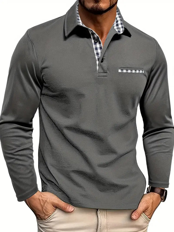 Vít – Camiseta polo contemporánea para hombres con diseño a cuadros