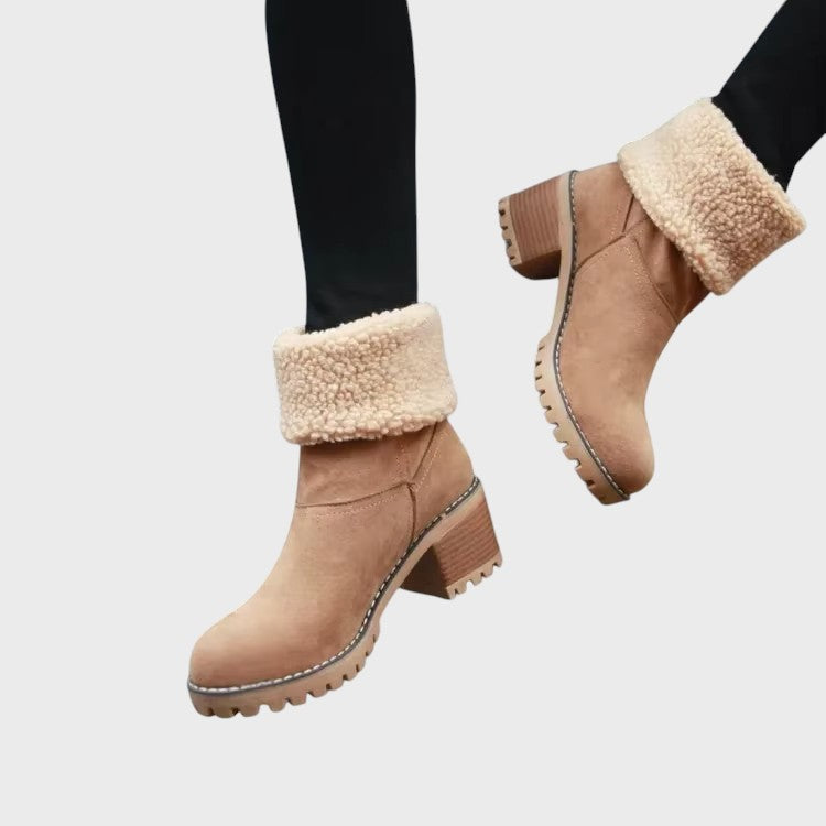 Ludmila - Elegantes y cálidas botas de nieve de cuero con estilo