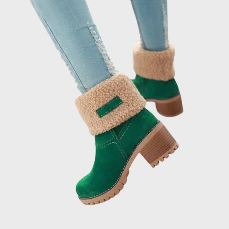 Ludmila - Elegantes y cálidas botas de nieve de cuero con estilo