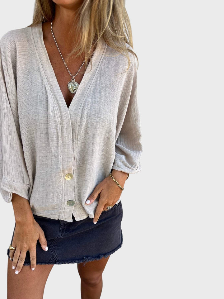 Kristy - Camisa Casual de Algodón y Lino