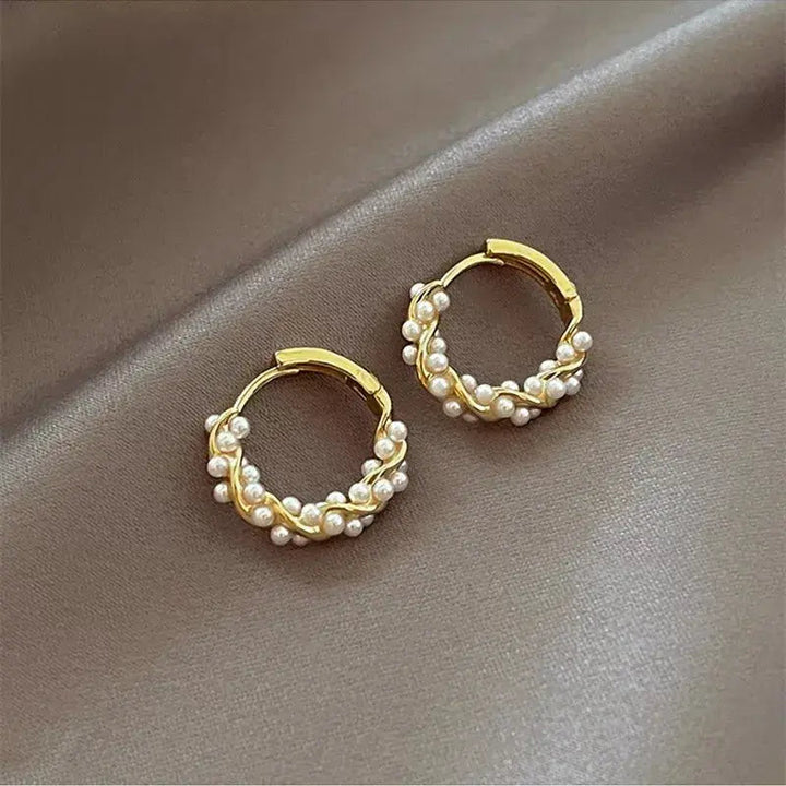 Pendientes de Perlas Redondas Elegantes