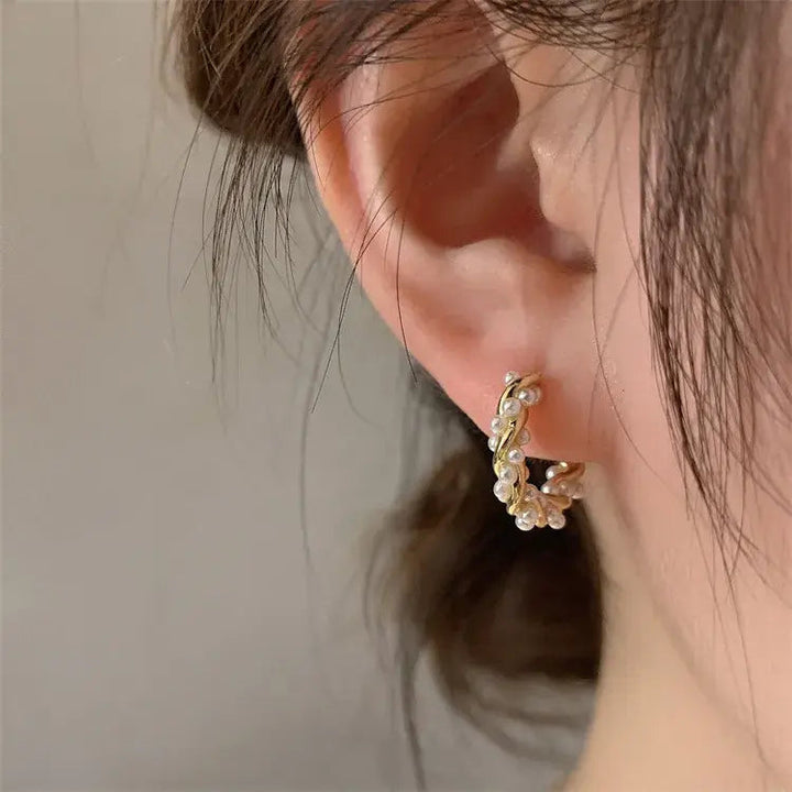 Pendientes de Perlas Redondas Elegantes
