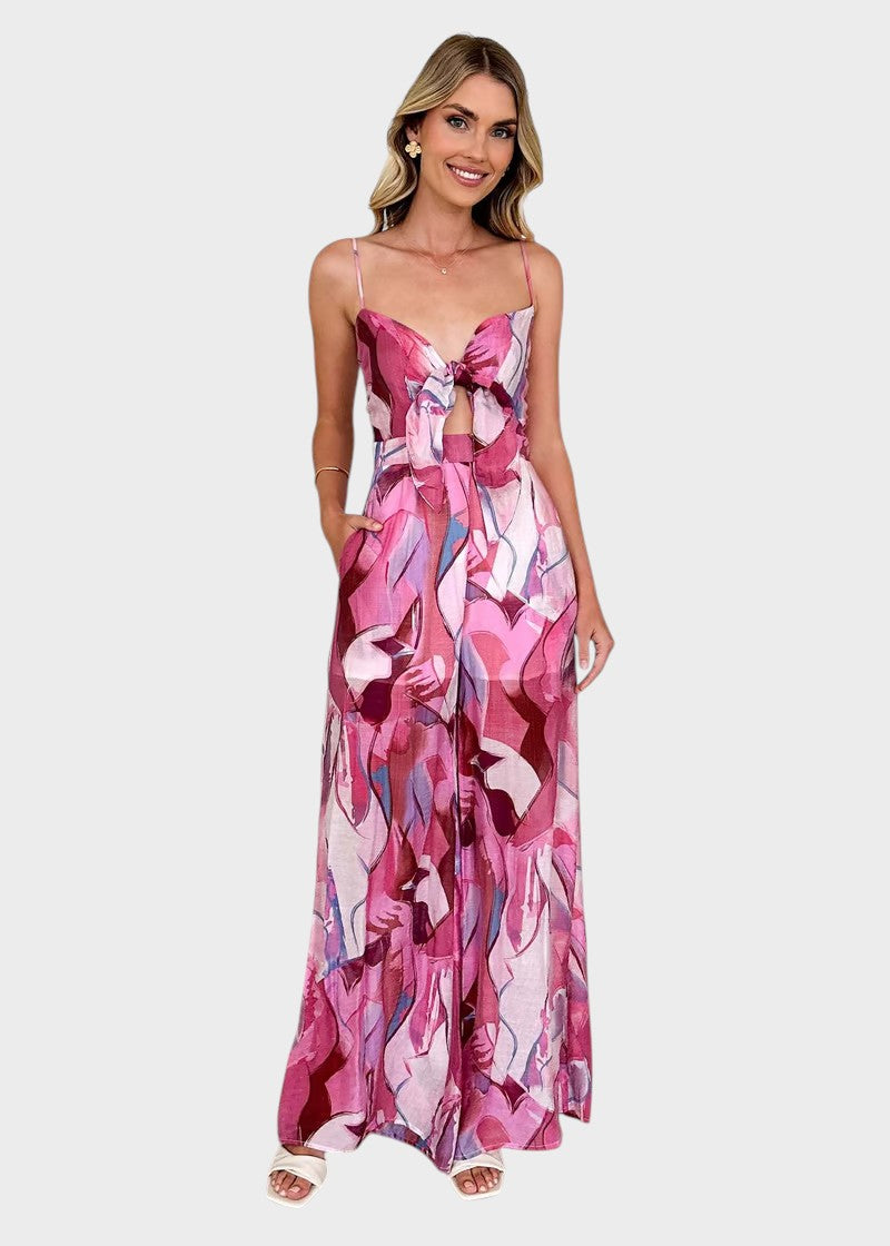 Ema - Vestido Largo con Estampado y Tirantes Delgados