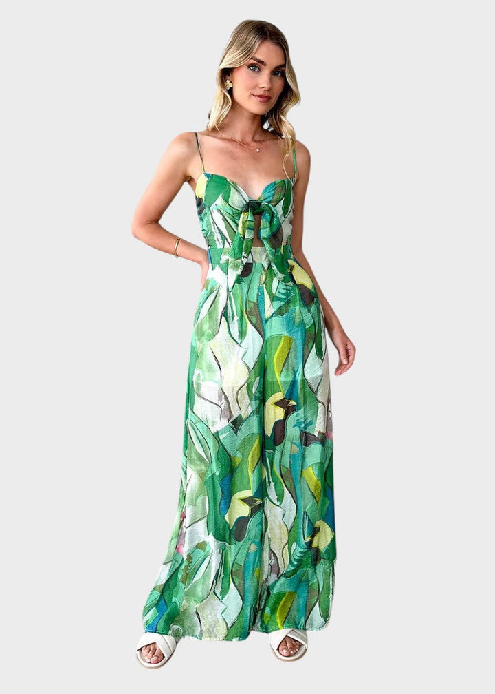 Ema - Vestido Largo con Estampado y Tirantes Delgados