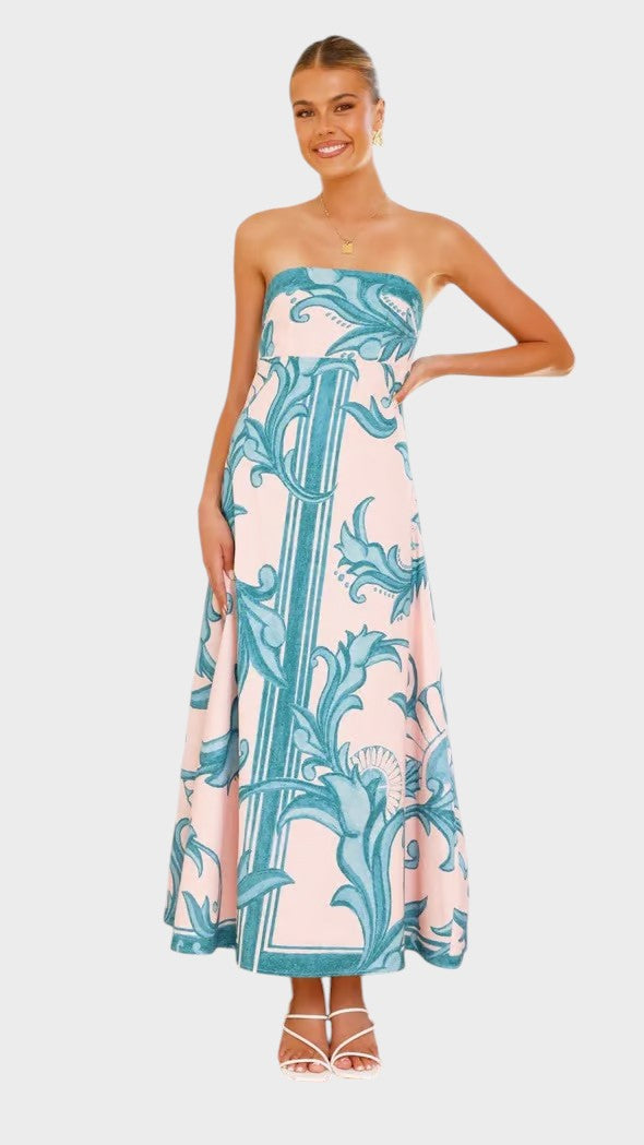 Iris - Vestido Largo Vintage con Estampado