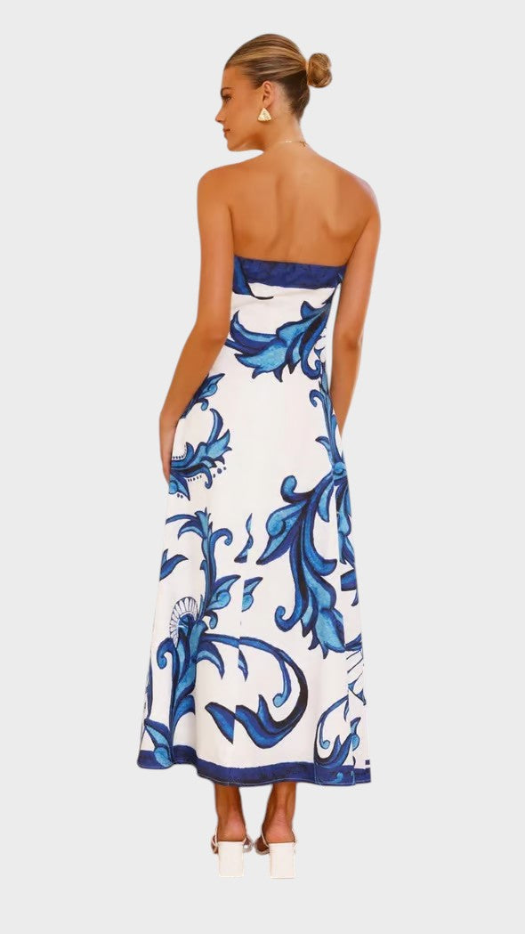 Iris - Vestido Largo Vintage con Estampado