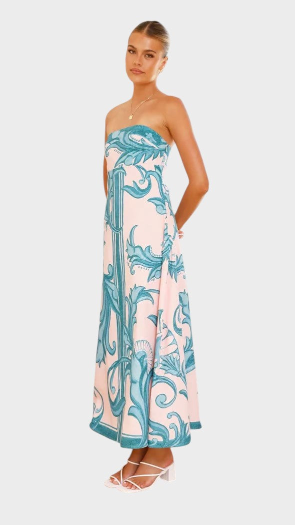 Iris - Vestido Largo Vintage con Estampado