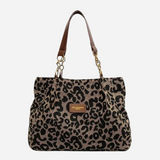 Bolso de Compras de Lona con Estampado de Leopardo Edith