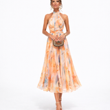 Cela - Vestido Halter con Estampado Acuarela