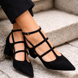 Marina - Sandalias de tacón Spitzer con tiras cruzadas