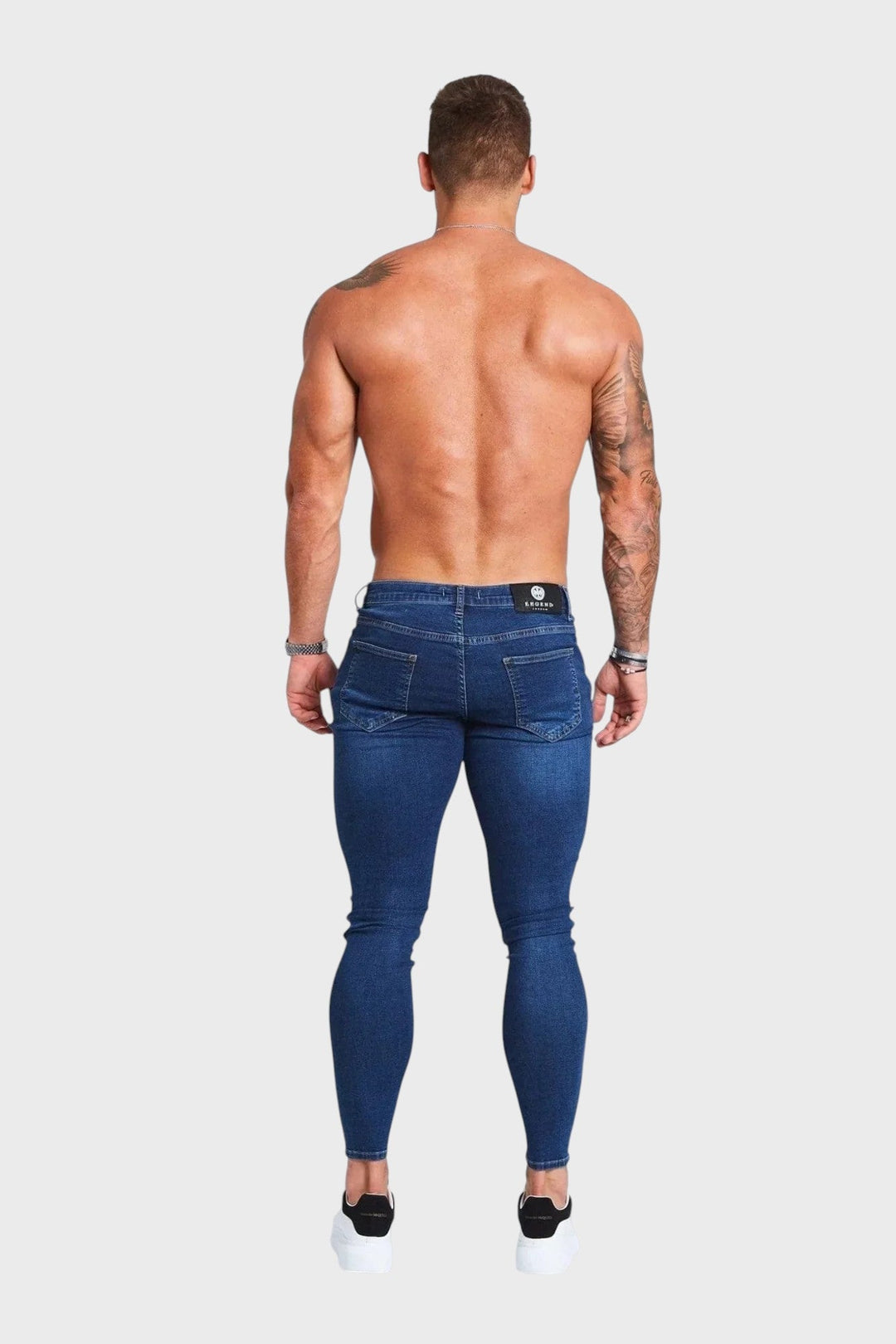 Gustav – Pantalones azules con acabados desgastados