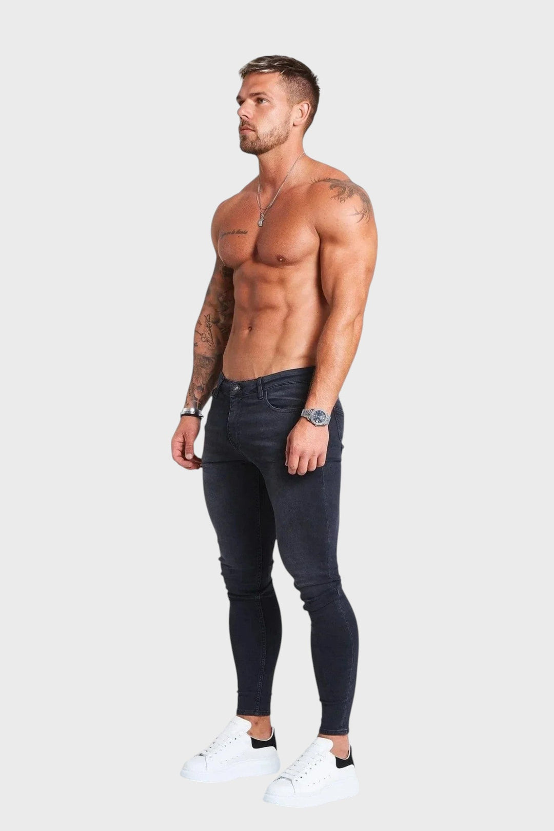 Franco – Pantalones grises sin desgastes