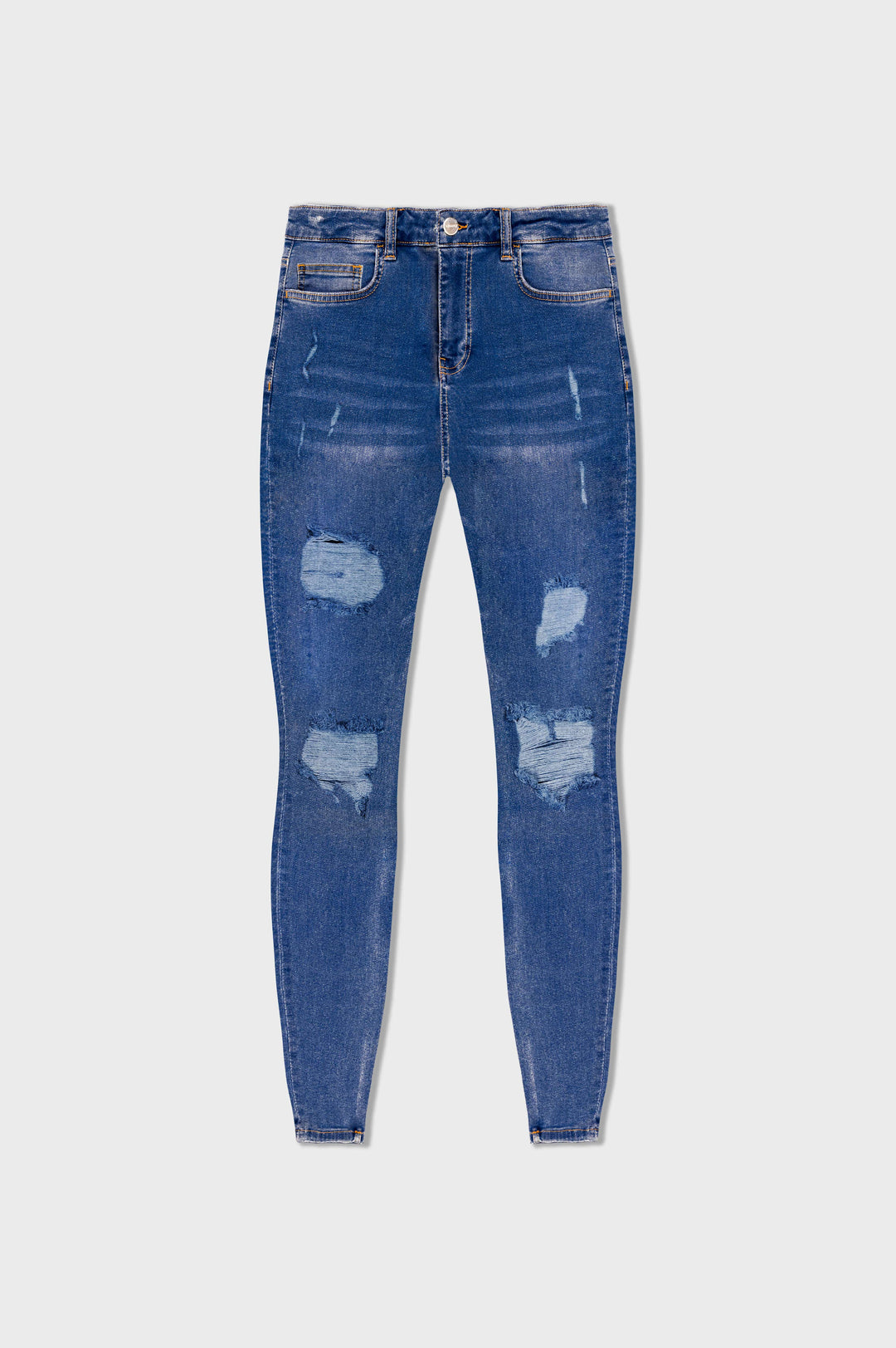 Gustav – Pantalones azules con acabados desgastados