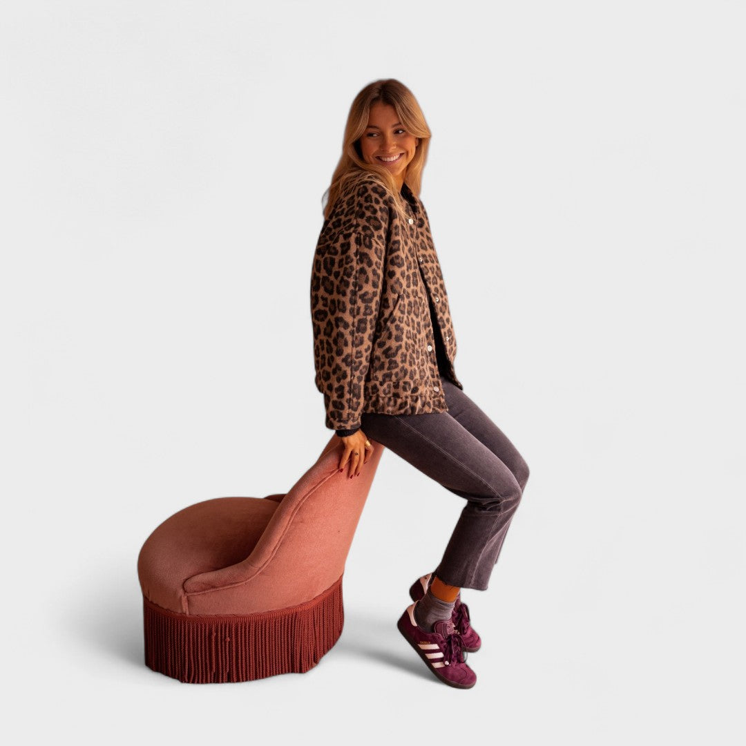 Rute - Abrigo moderno con estampado de leopardo