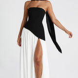 Imani – Vestido largo sin mangas con cintura asimétrica