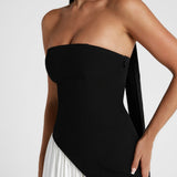 Imani – Vestido largo sin mangas con cintura asimétrica