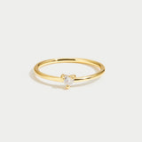 Amor - Anillo de Corazón de Cristal Elegante