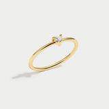 Amor - Anillo de Corazón de Cristal Elegante