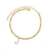 Pulsera de Tobillo Personalizada con Iniciales - Oro/Plata