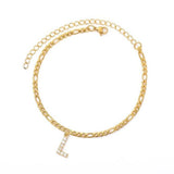 Pulsera de Tobillo Personalizada con Iniciales - Oro/Plata