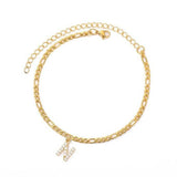 Pulsera de Tobillo Personalizada con Iniciales - Oro/Plata